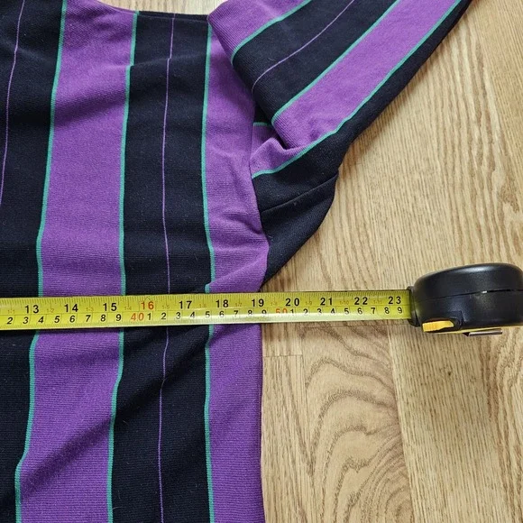 VTG Canterbury of New Zealand Rugby Shirt Mens 40 M Cotton Long Purple Striped - Picture 6 of 7